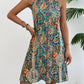 Vibrant Geometric Print Tunic Dress - Elegant Halter Neck, Sleeveless, Polyester, Machine Washable, Perfect for Summer - Womens Clothing