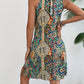 Vibrant Geometric Print Tunic Dress - Elegant Halter Neck, Sleeveless, Polyester, Machine Washable, Perfect for Summer - Womens Clothing