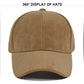 Retro Faux Suede Baseball Cap for Men and Women Hip Hop Cap with Adjustable Strap